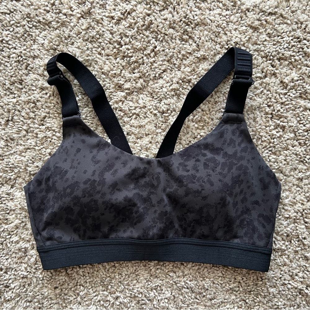 All in Motion Black Patterned Sports Bra